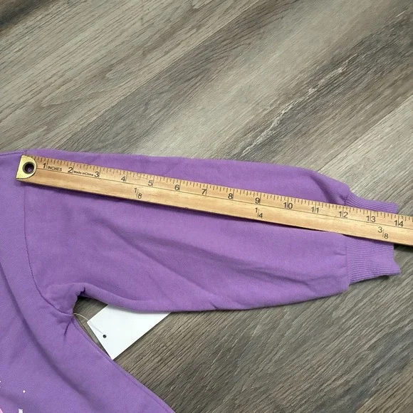 NWT Disney Hocus Pocus Girls Fleece Sweatshirt Glitter Halloween S (6-6X) Purple - Picture 7 of 10